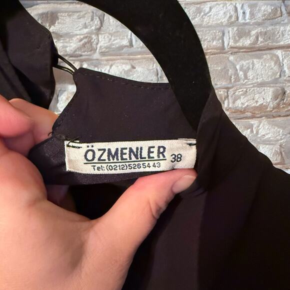 Ozmenler Turkish black maxi long sleeve dress size 38 - Picture 4 of 8
